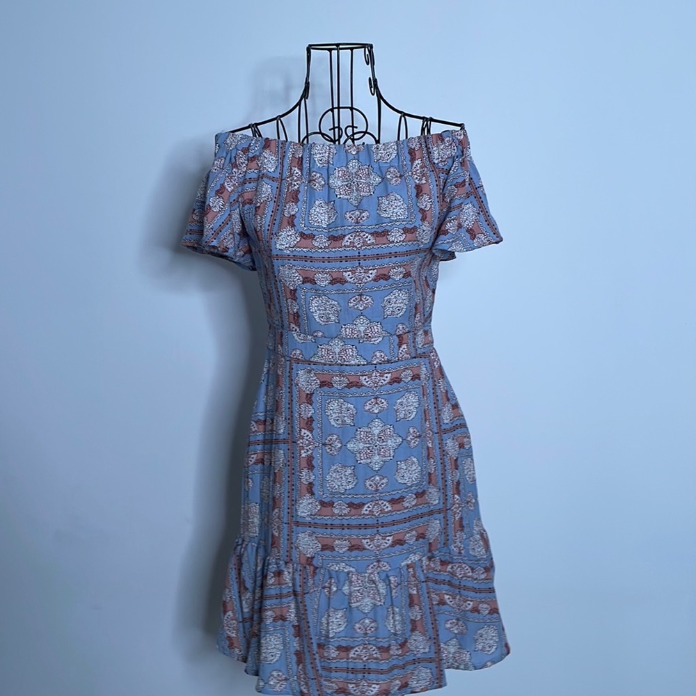 Off the shoulder print dress